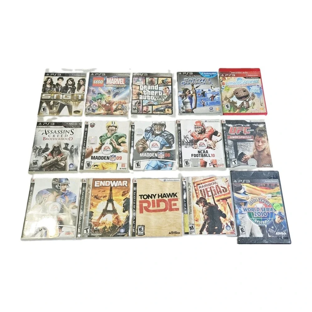 Playstation 3 Games Lot of 15 GTA, Assassin's Creed, Sports, Lego Marvel, Vegas